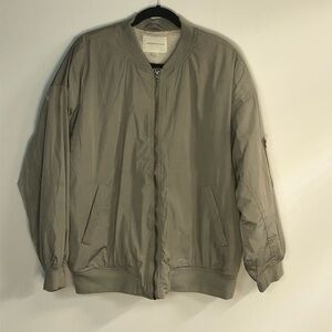 Aeropostale Men's Beige Bomber Jacket L Large Full Zip